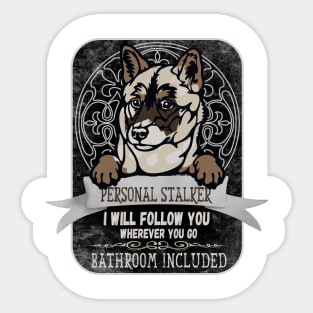 Personal Stalker Funny American Akita Sticker